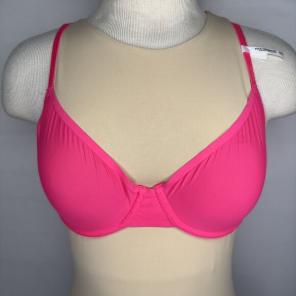 Smoothez Aerie Bra Full Coverage Sheer Mesh‎ Unlined Underwire Hot Pink 36B NEW - Picture 1 of 6